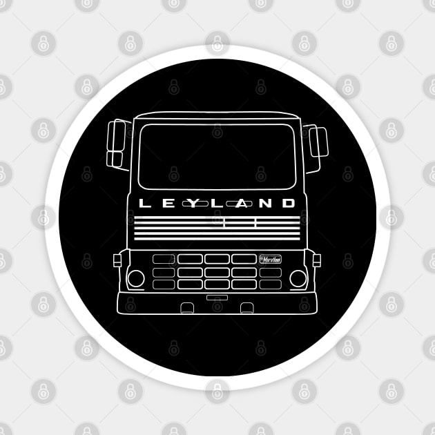 Leyland Marathon classic truck outline graphic (white) Magnet by soitwouldseem